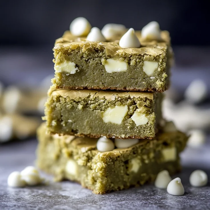 Matcha White Chocolate Cookie Blondies