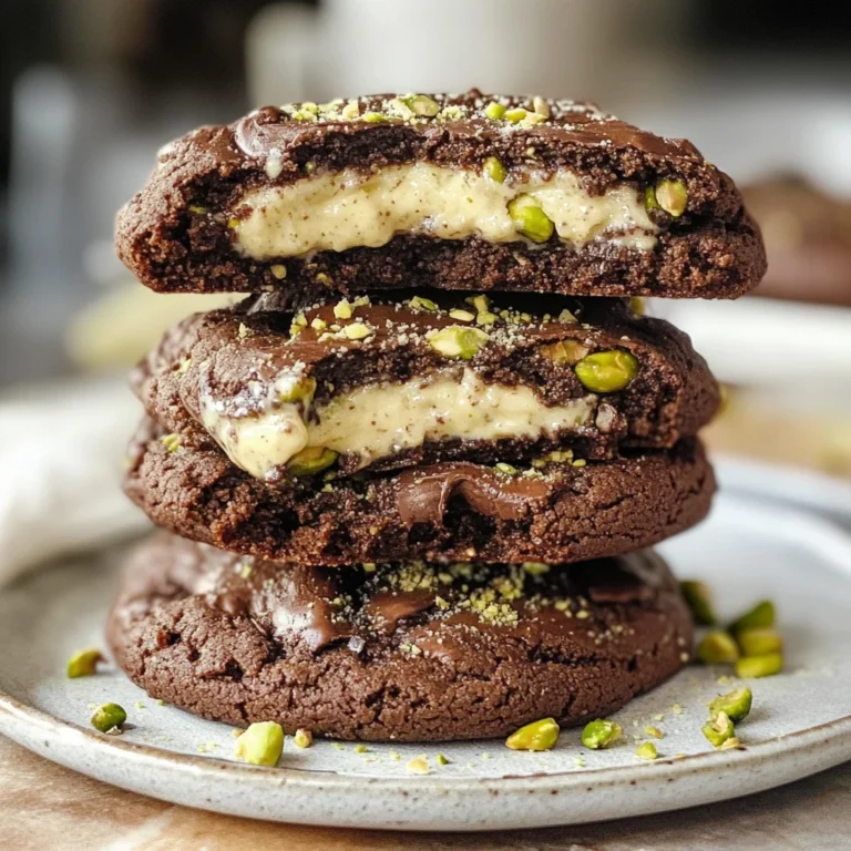 Chocolate Pistachio Cream Stuffed Cookies