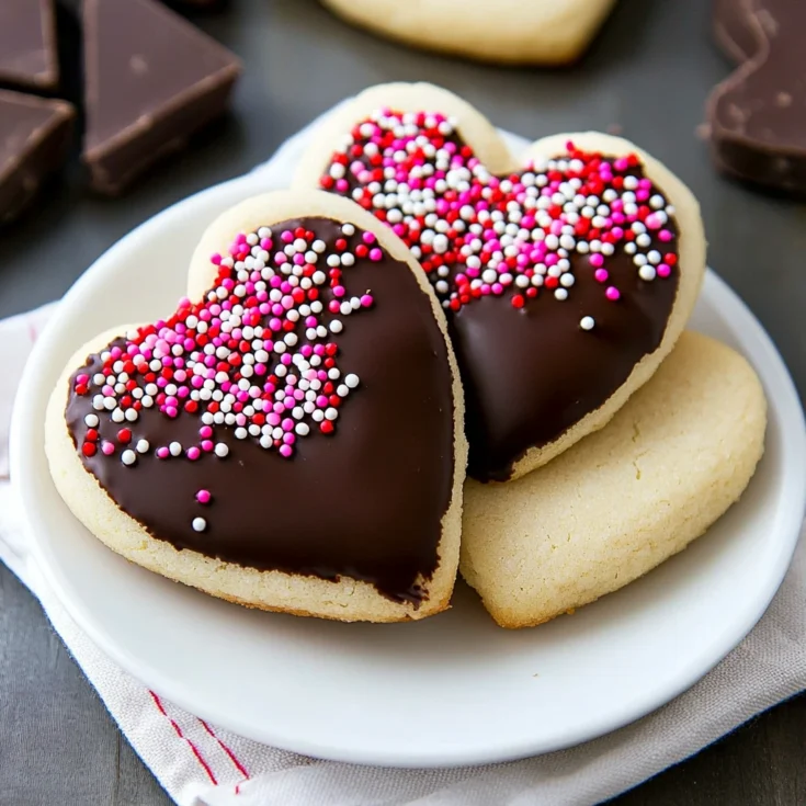 Chocolate Dipped Sugar Cookie Hearts
