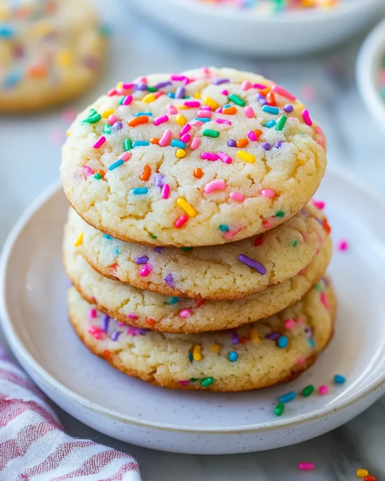 Soft Bakery Style Birthday Cake Cookies with Sprinkles