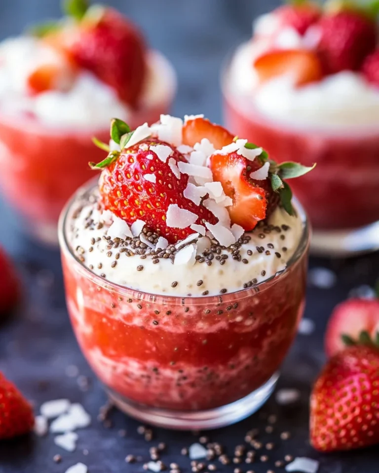 No-Bake Strawberry Coconut Chia Pudding Cups