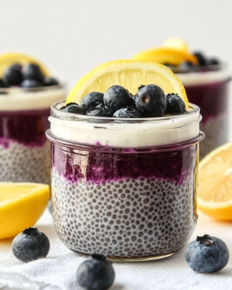No-Bake Blueberry Lemon Chia Dessert Jars