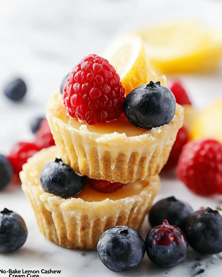 No-Bake Lemon Berry Cashew Cream Cups