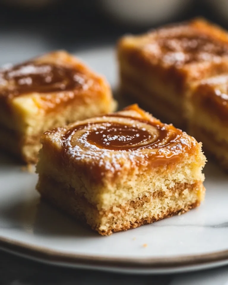 Vanilla Caramel Swirl Snack Cake