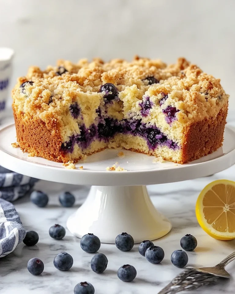 Lemon Blueberry Cream Crumb Cake