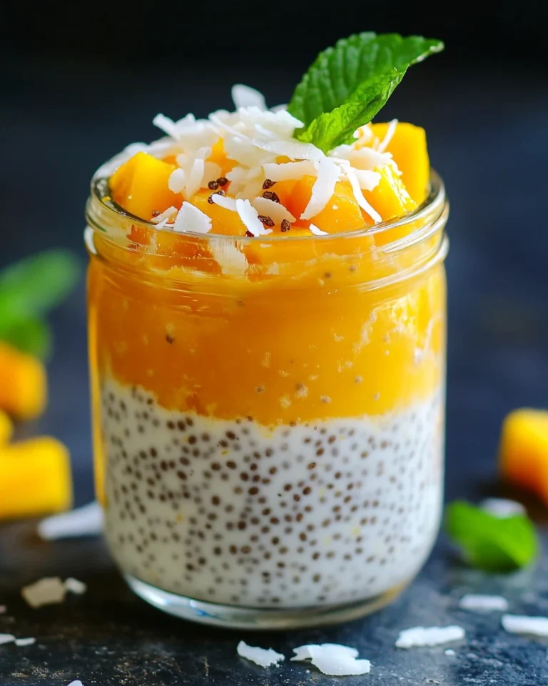 No-Bake Mango Coconut Chia Breakfast Jars