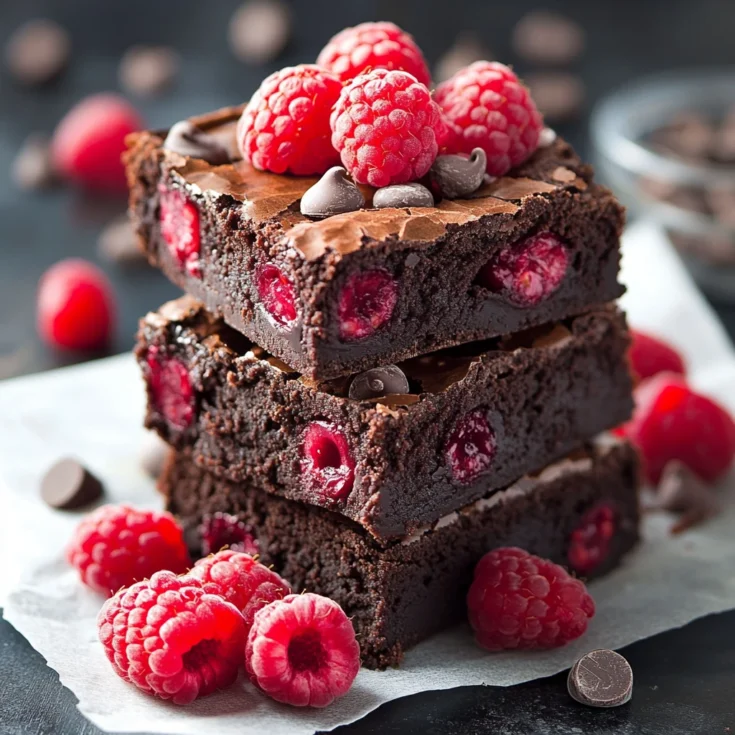 Dark Chocolate Raspberry Truffle Brownies