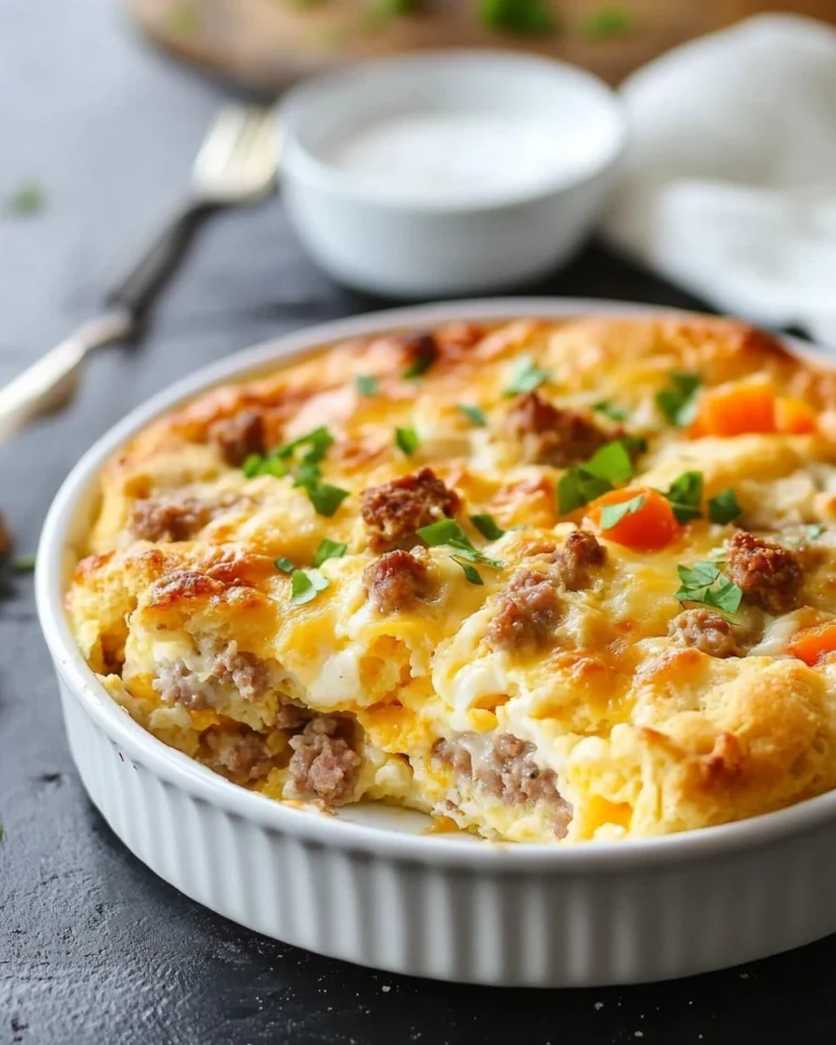 Savory Sausage & Egg Breakfast Biscuit Casserole