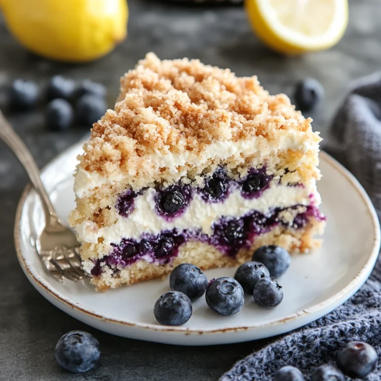 Lemon Blueberry Mascarpone Crumb Cake