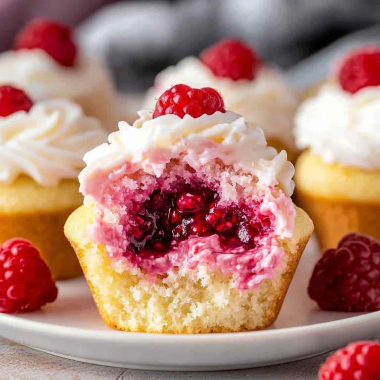 Raspberry Cream Filled Cupcakes