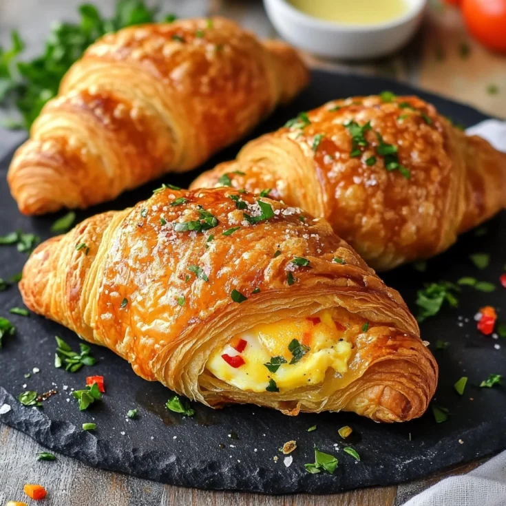 Crispy Chili Honey Breakfast Egg Croissants