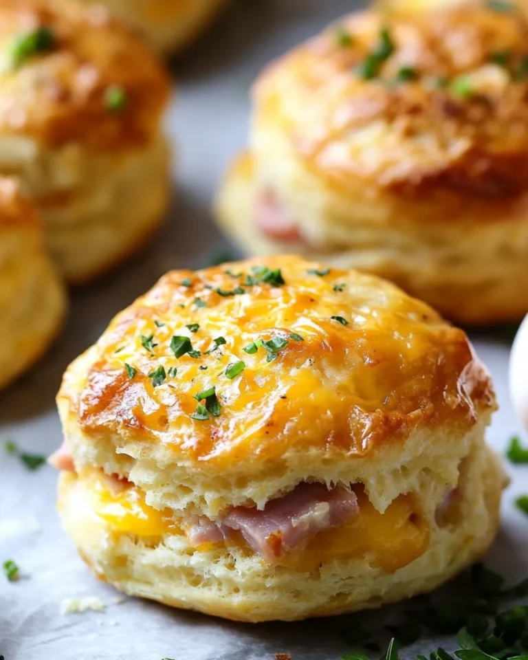 Ham & Cheese Stuffed Breakfast Biscuit Bombs