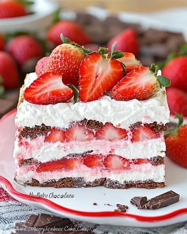 No-Bake Chocolate Strawberry Icebox Cake