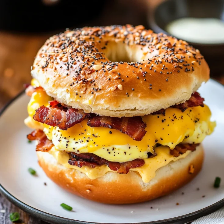 Bacon Egg & Cheese Stuffed Breakfast Bagels