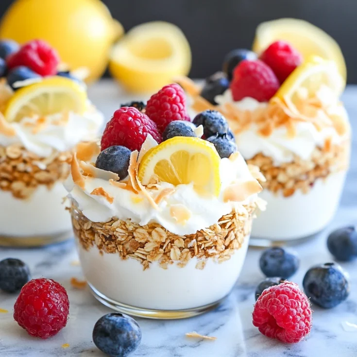No-Bake Lemon Coconut Yogurt Parfait Cups