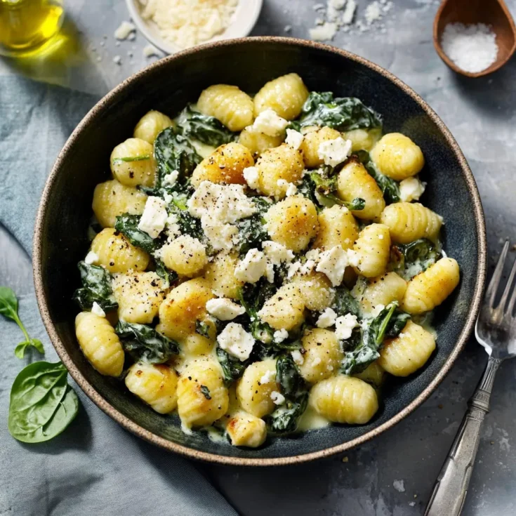 Creamy Spinach Feta Gnocchi Recipe