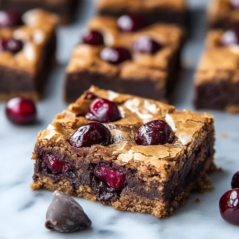 Chocolate Cherry Brown Butter Blondie Bars