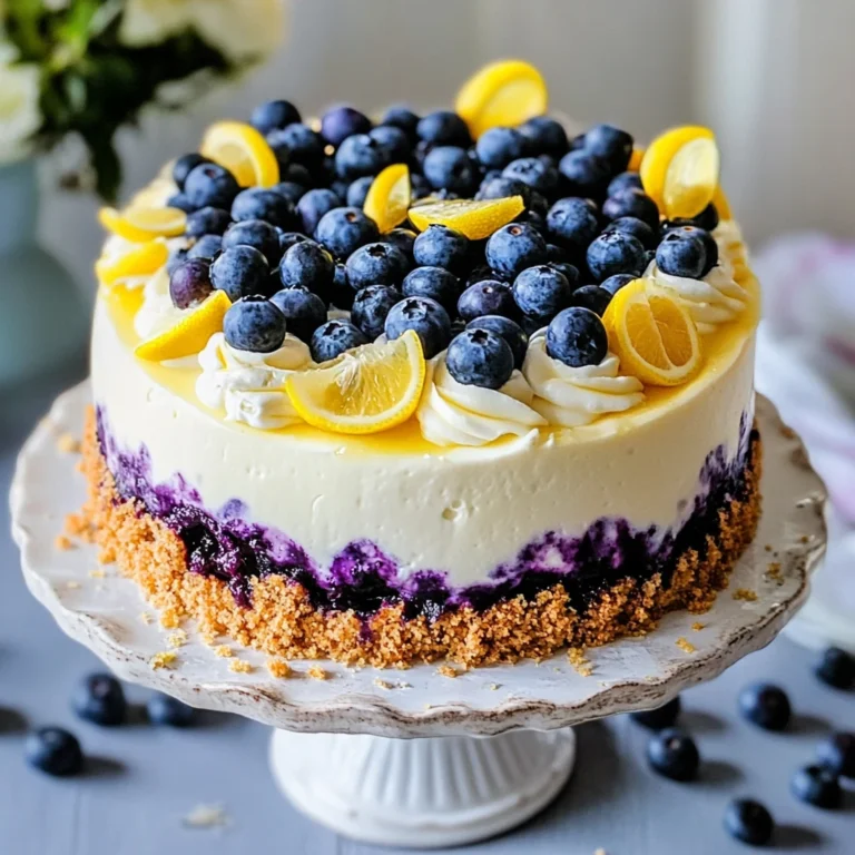 Lemon Blueberry Cheesecake Cake with Creamy Layers