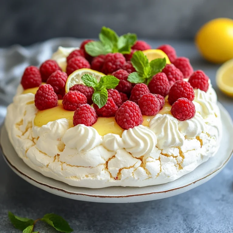 Lemon Raspberry Pavlova Dessert Recipe