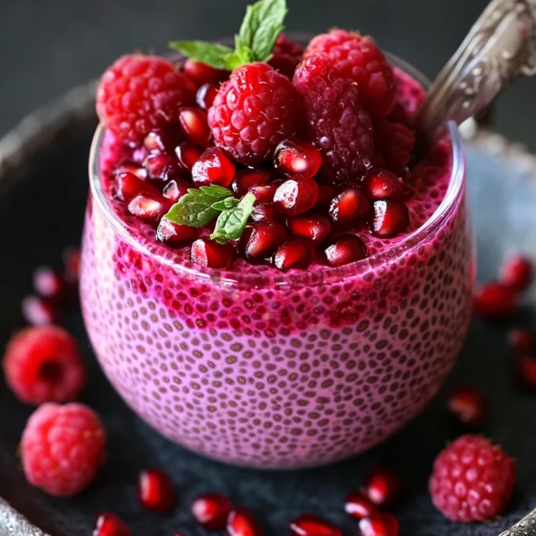 Pomegranate Raspberry Chia Pudding Delight