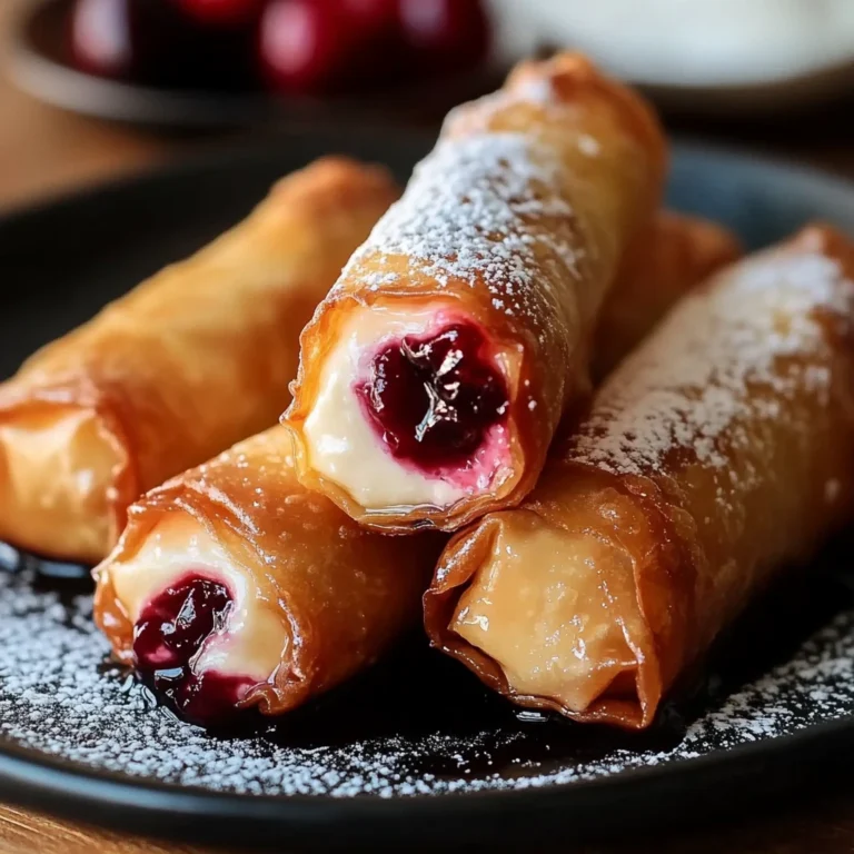 Cherry Cheesecake Egg Rolls Dessert