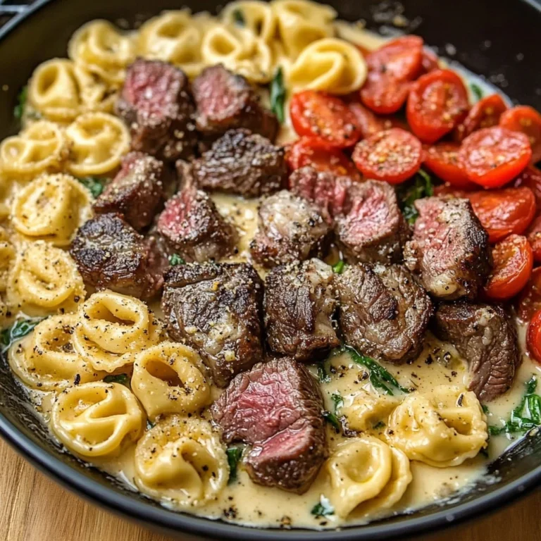 Garlic Steak Tortellini Pasta Recipe