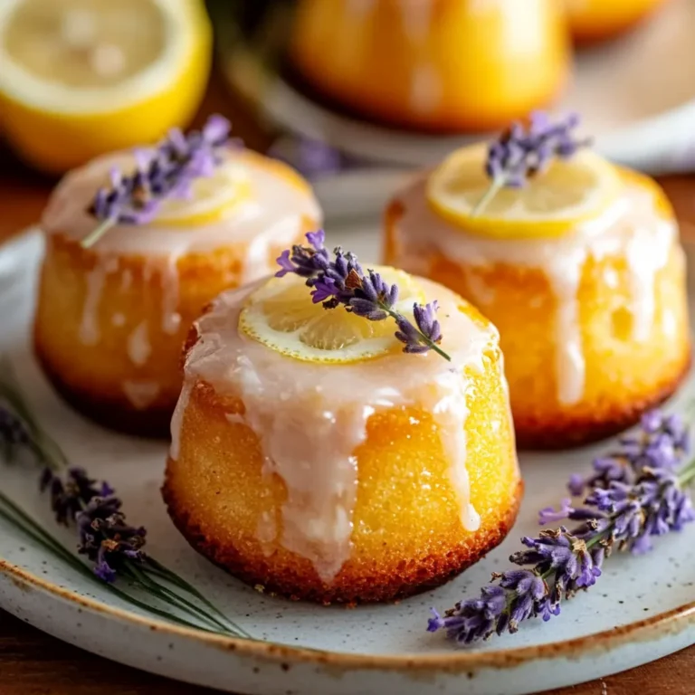 Mini Lemon Cakes with Lavender Glaze