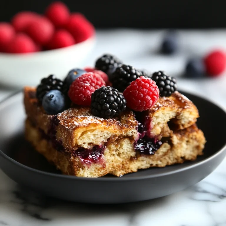 Vanilla Berry Protein French Toast Casserole