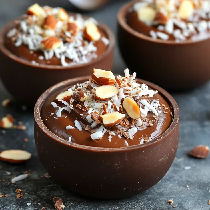 No-Bake Chocolate Coconut Almond Yogurt Cups